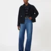 Silk and wool yarn jumper, navy Silk and wool yarn jumper, navy