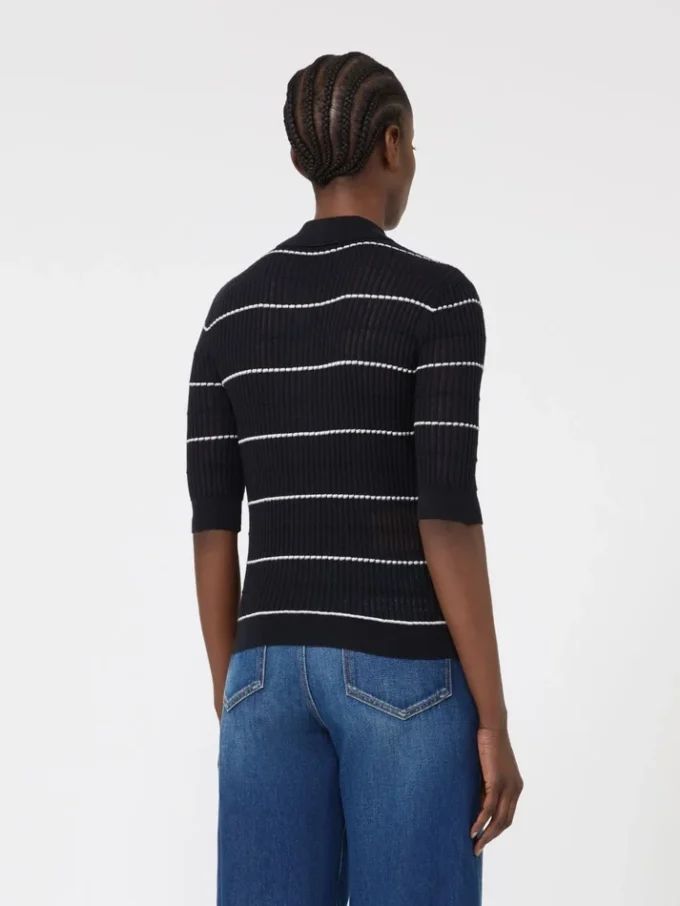 Silk and wool yarn jumper, navy Silk and wool yarn jumper, navy