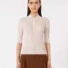 Silk and wool yarn jumper, pink