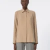 Silk canvas shirt, hazelnut brown