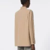 Silk canvas shirt, hazelnut brown