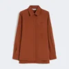 Silk canvas shirt, terra cotta