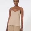 Silk canvas top, hazelnut brown