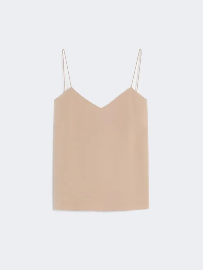 Silk canvas top, hazelnut brown