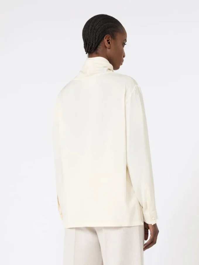 Silk charmeuse blouse, ivory