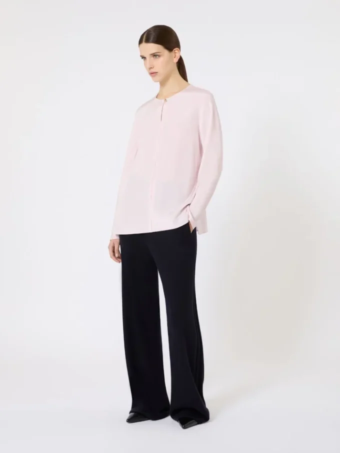 Silk crepe de chine blouse, pink