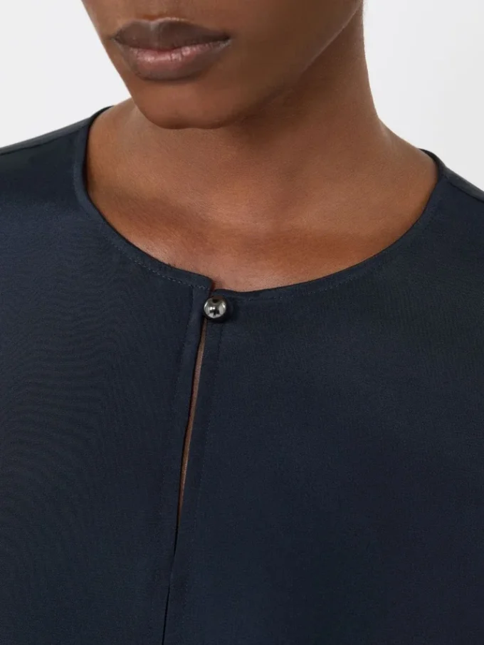 Silk crepe de chine blouse, ultramarine