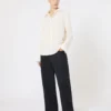 Silk crepe de chine shirt, ivory