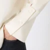 Silk crepe de chine shirt, ivory