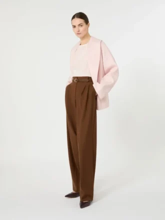 Silk crew-neck blouse, pink