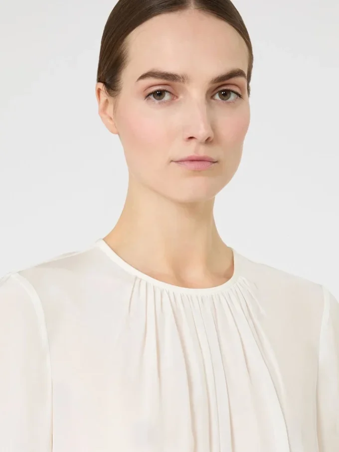 Silk crew-neck blouse, silk