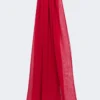 Silk georgette stole, geranium