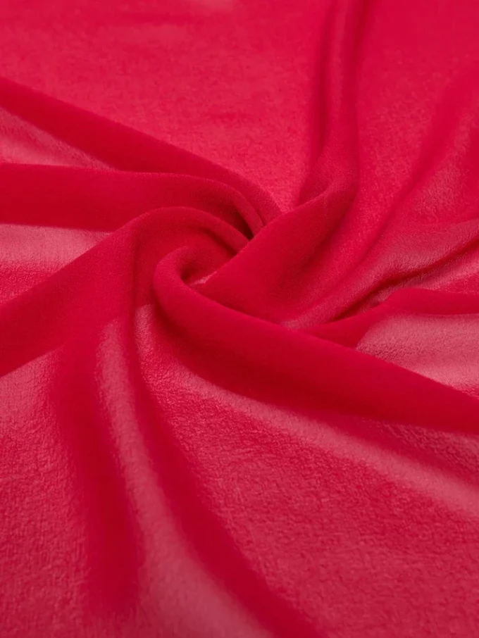 Silk georgette stole, geranium