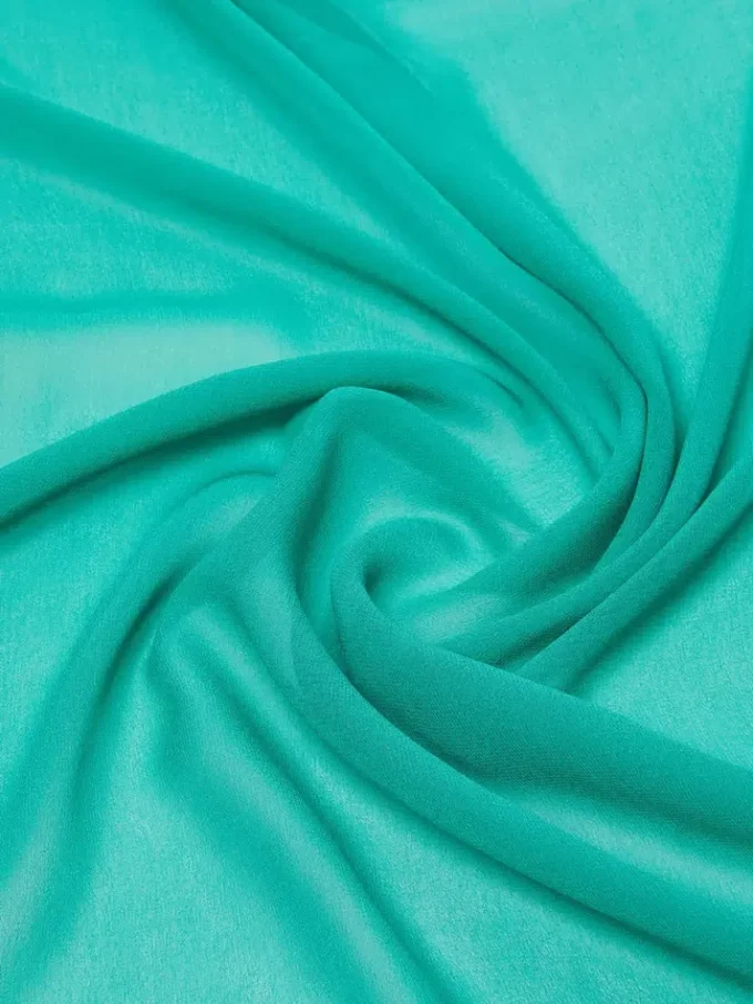 Silk georgette stole, green