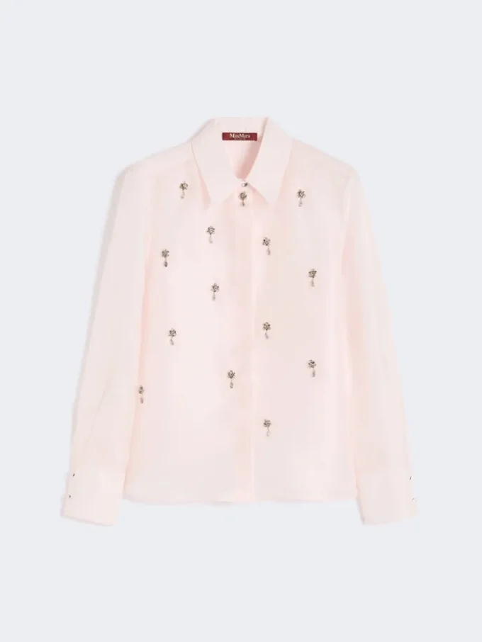 Silk organza shirt, pink