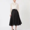 Silk organza shirt, white