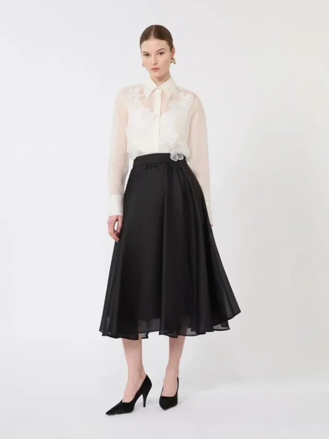 Silk organza shirt, white