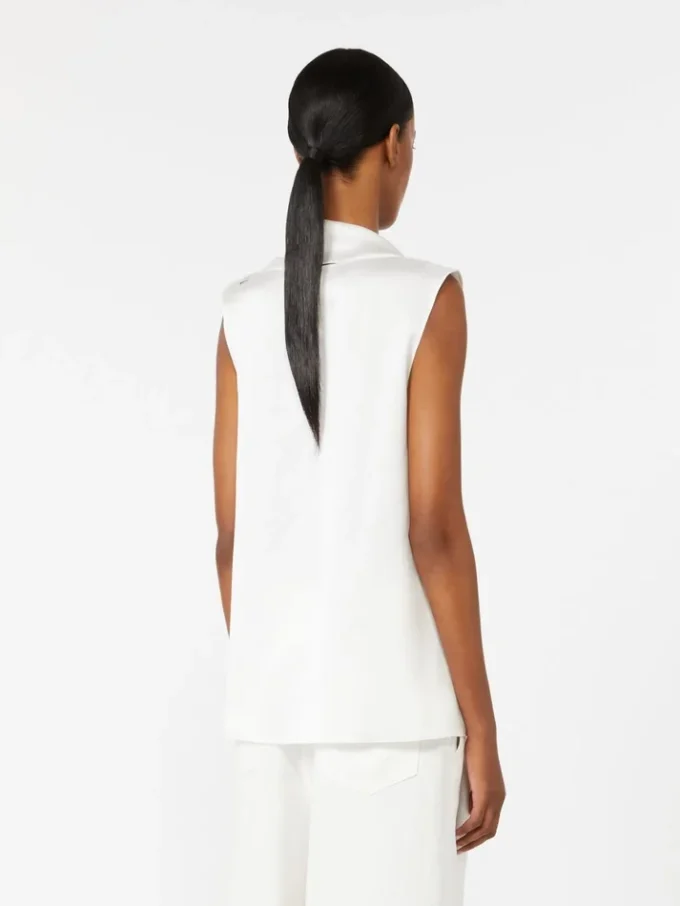 Silk satin top, white Silk satin top, white