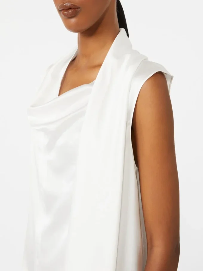 Silk satin top, white Silk satin top, white