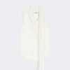 Silk satin top, white Silk satin top, white