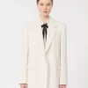 Single-breasted cady blazer, beige Single-breasted cady blazer, beige