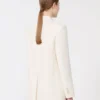 Single-breasted cady blazer, beige Single-breasted cady blazer, beige