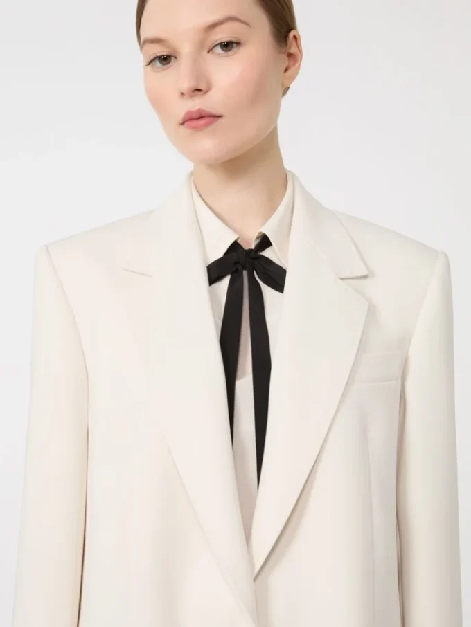 Single-breasted cady blazer, beige Single-breasted cady blazer, beige