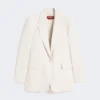 Single-breasted cady blazer, beige Single-breasted cady blazer, beige