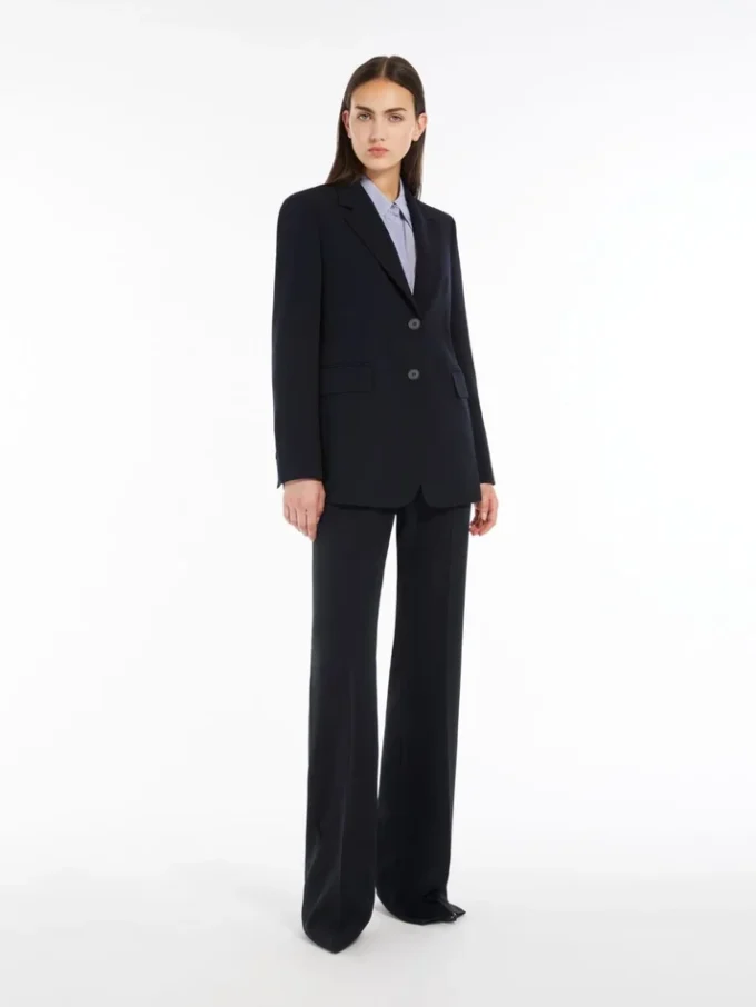 Single-breasted cady blazer, navy