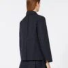 Single-breasted jacquard floral jacket, midnightblue