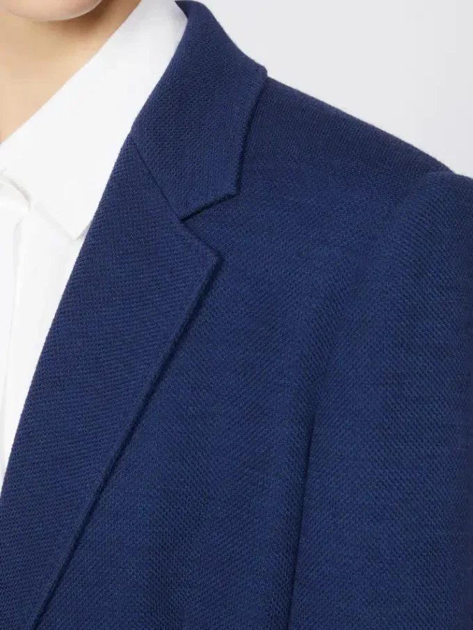 Single-breasted piqua jersey blazer, china blue Single-breasted piqua jersey blazer, china blue