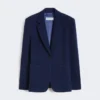 Single-breasted piqua jersey blazer, china blue Single-breasted piqua jersey blazer, china blue