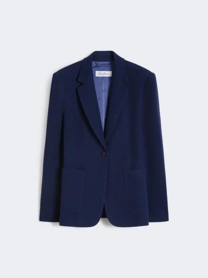Single-breasted piqua jersey blazer, china blue Single-breasted piqua jersey blazer, china blue