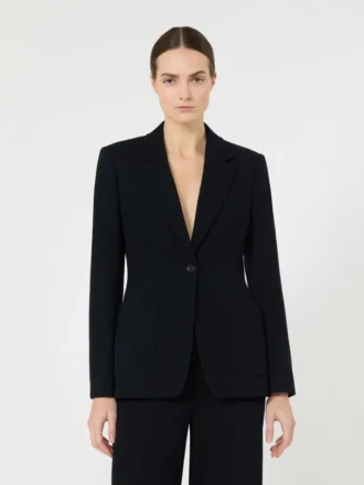 Single-breasted piqua jersey blazer, ultramarine