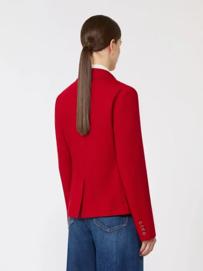 Single-breasted piqua jersey jacket, red