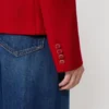 Single-breasted piqua jersey jacket, red