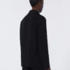 Single-breasted scuba jersey jacket, black