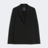 Single-breasted scuba jersey jacket, black