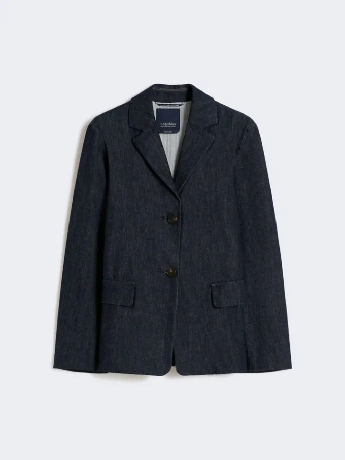 Single-breasted stretch denim jacket, ultramarine Single-breasted stretch denim jacket, ultramarine