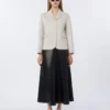 Single-breasted wool jacket, ivory