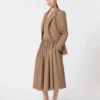 Woollen cloth midi skirt, hazelnut brown