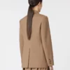 Single-breasted woollen cloth blazer, hazelnut brown