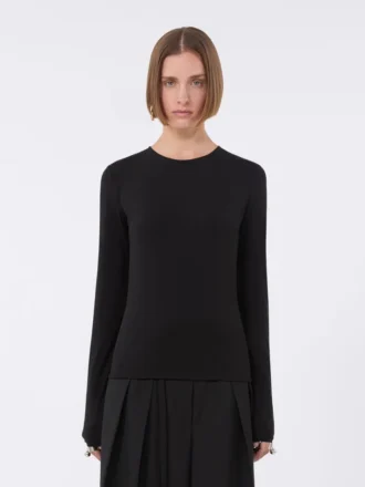 Skin-tight jersey t-shirt, black