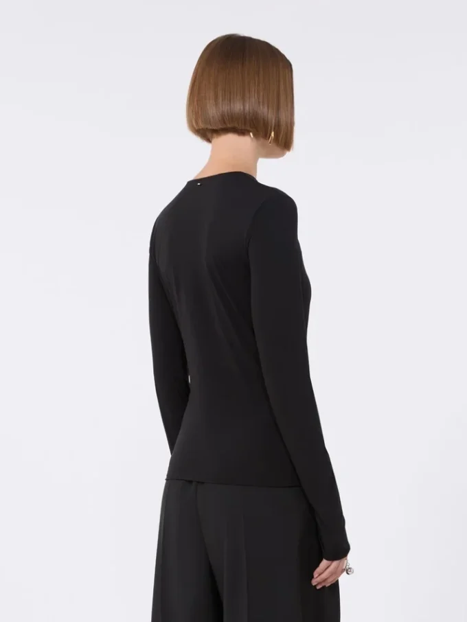 Skin-tight jersey t-shirt, black