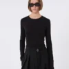 Skin-tight jersey t-shirt, black