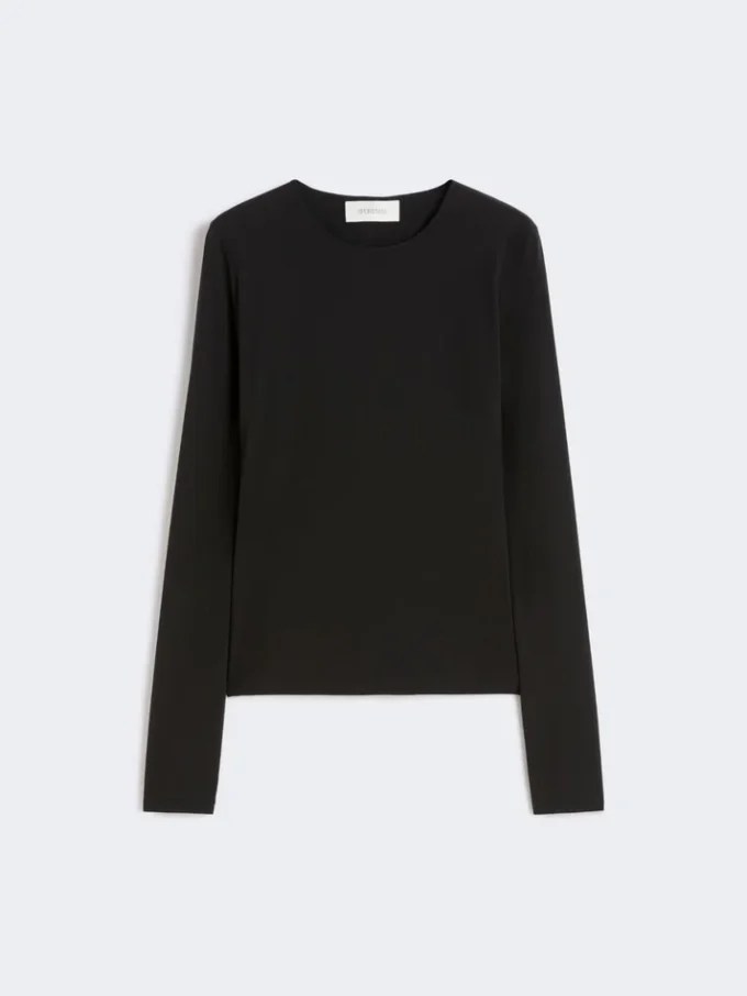 Skin-tight jersey t-shirt, black