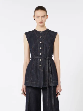 Sleeveless denim top, midnightblue
