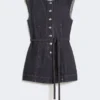 Sleeveless denim top, midnightblue