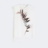 Sleeveless double-layer satin and tulle top, white