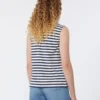 Sleeveless interlock jersey top, navy